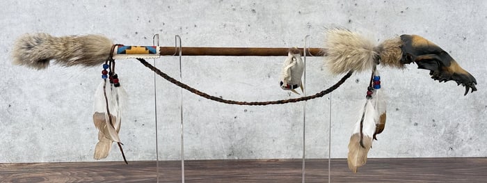 Native American Indian Coyote Skull Medicine Stick
