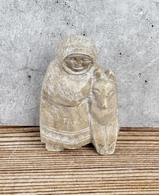 Alaskan Inuit Eskimo Soapstone Carving
