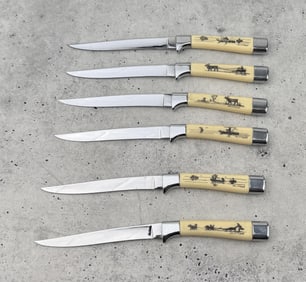 Alaskan Inuit Eskimo Scrimshaw Knives