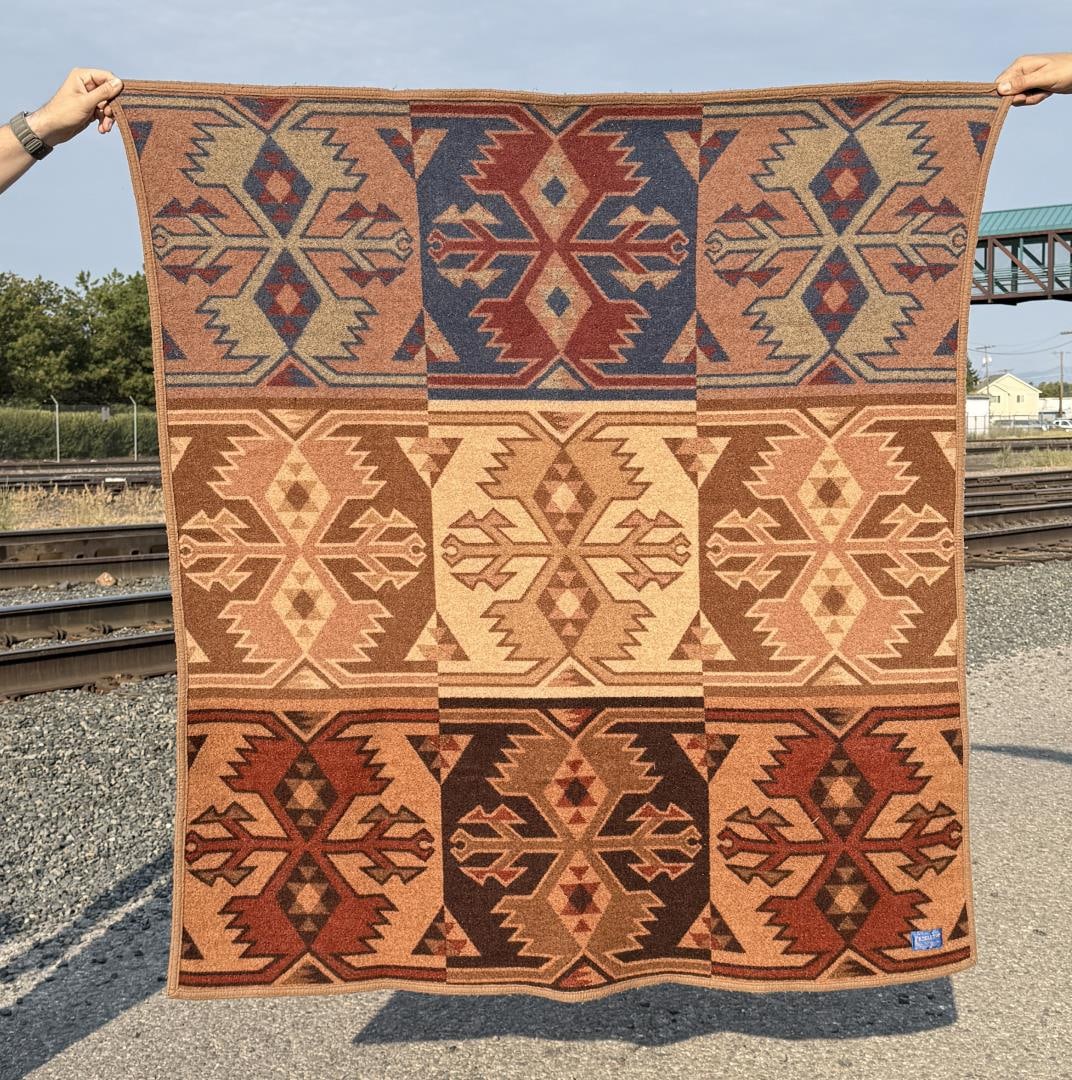 Pendleton Sampler Pattern Blanket: 49" by 54 1/2".