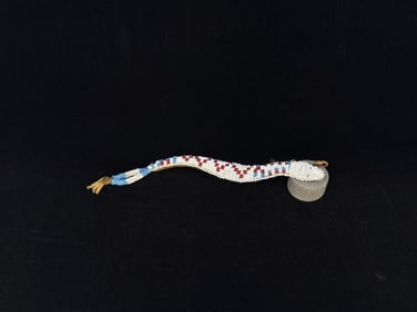 Plains Native American Indian Beaded Snake Fetish