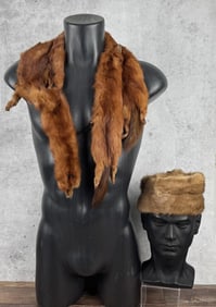 Mink Fur Stole and Hat