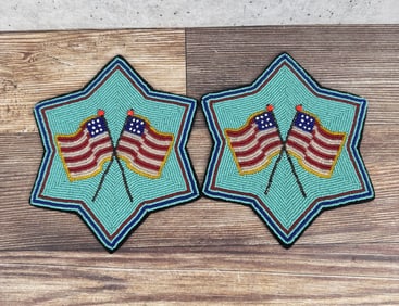 Plateau Native American Indian Beaded Flag Panels