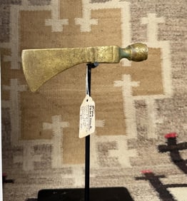 Pine Ridge Sioux Indian Brass Peace Pipe Tomahawk