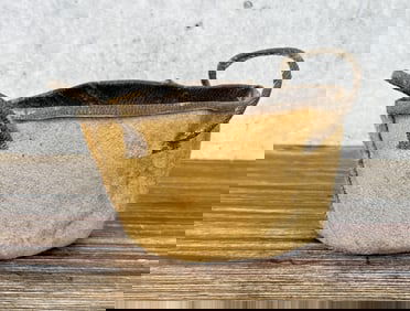 Antique Alaskan Inuit Eskimo Fishing Bait Bucket