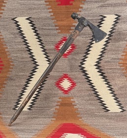 Antique Plains Indian Brass Peace Pipe Tomahawk