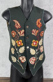 Cree Native American Indian Embroidered Vest