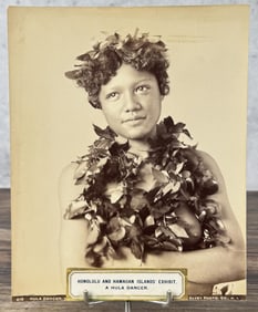 Nude Hawaiian Native Hula Girl Cabinet Photo