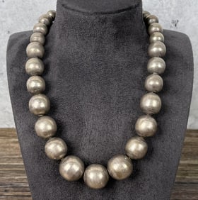 Taxco Sterling Silver Graduated Bead Necklace