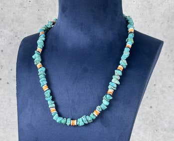 Southwest Turquoise Spiny Oyster Necklace