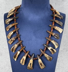 Plains Indian Buffalo Tooth Necklace
