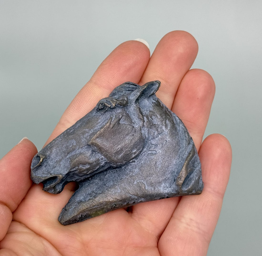 William Reese 2002 Prix de West Bronze Brooch: Title is Horse Head. William Foster Reese (1938 - 2010) was active/lived in Washington. William Reese is known for Figure, still life, animal, and landscape painting. A painter of western genre, Willi