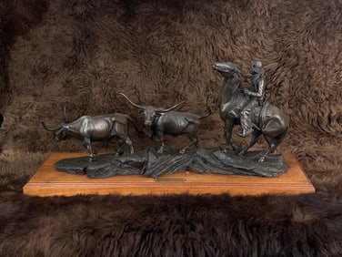 Lyle Johnson The Great Montana Drive Bronze