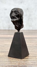 Charles M Russell Indian Head Bronze