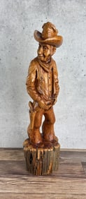 Jim Savage Wood Cowboy Carving
