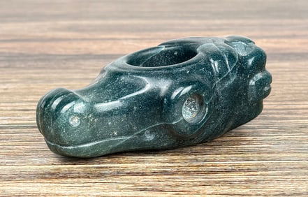Pre Columbian Chorotega Costa Rican Jade Mace Head