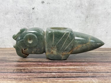 Pre Columbian Chorotega Costa Rican Jade Mace Head