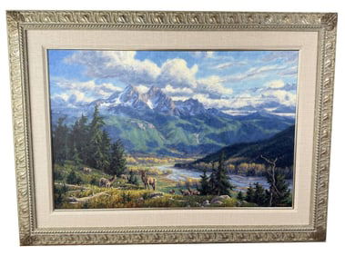 Randy Van Beek Mountain Valley Oil Painting