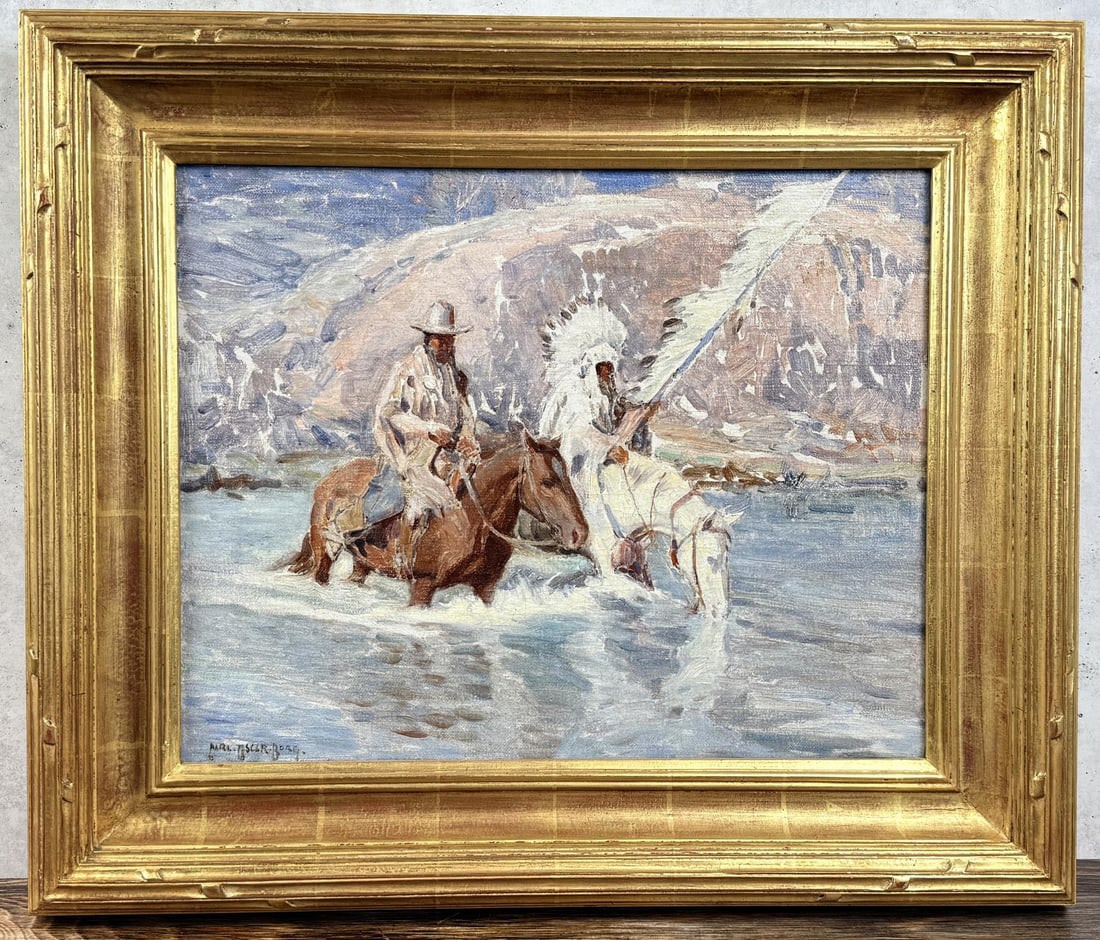 Carl Oscar Borg The Awakening of Spring Painting: Title is The Awakening of Spring. 16" by 20" unframed. 23" by 27" framed. Oil on Canvas. Provenance: Maxwell Alexander Gallery, Scottsdale Art Auction, 03/31/2012, lot 338. Carl Oscar Borg (1879 - 194