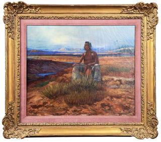 Lone Wolf Montana Indian Warrior Painting