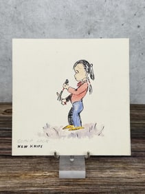 Ace Powell Little Indian Watercolor Painting