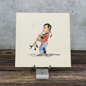 Ace Powell Little Indian Watercolor Painting