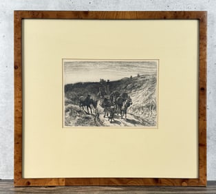 Peter Moran Burro Train New Mexico Etching