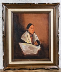 Ace Powell Indian Madonna Oil Painting