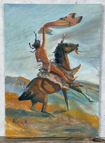 Bud Cree Medicine Indian Oil Painting