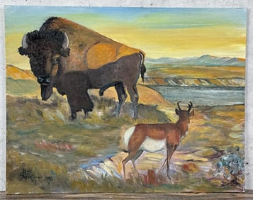 Bud Cree Medicine Indian Oil Painting