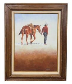 James Reid Cowboy and Horse Painting