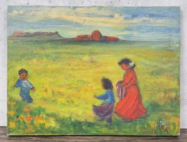 Barbara Tally Navajo Indian Family Painting