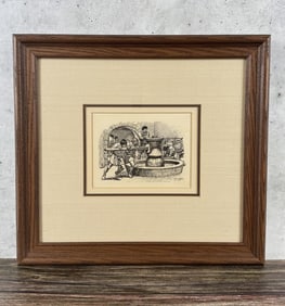 Norman Mills Price Illustration Pen Ink Drawing
