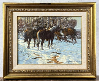 Marvin Enes Winter on the Range Painting