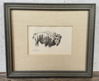 Tucker Smith Yellowstone Park Buffalo Drawing