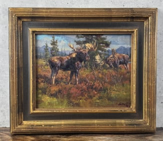 Chad Poppleton Heavy Weights Moose Painting