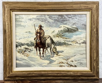 Newman Myrah Montana Fur Trapper Oil Painting