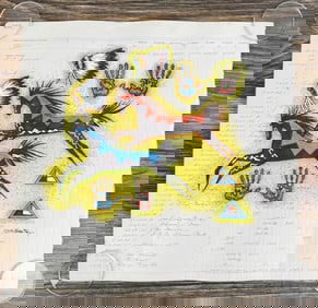 Gordon Henry Rocky Boy Cree Ledger Art Painting