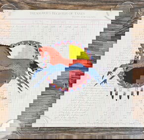Gordon Henry Rocky Boy Cree Ledger Art Painting