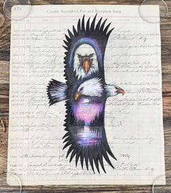 Gordon Henry Rocky Boy Cree Ledger Art Painting