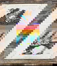 Gordon Henry Rocky Boy Cree Ledger Art Painting