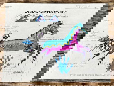 Gordon Henry Rocky Boy Cree Ledger Art Painting