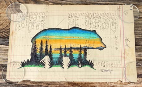 Gordon Henry Rocky Boy Cree Ledger Art Painting