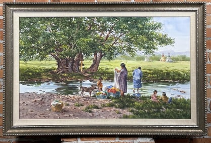 Joseph Bohler Indian Camp Watercolor Painting