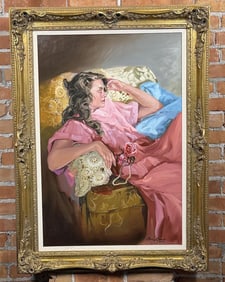 Shirley Arrants Lady in Pink Painting