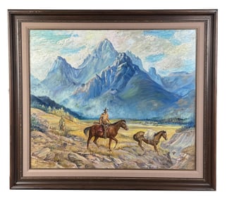 Elizabeth Lochrie Pack String The Tetons Painting