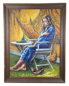 Robert McKinney Lady in Blue Painting