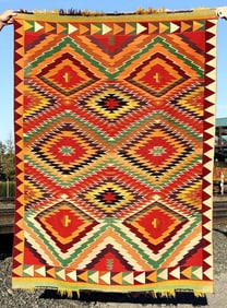 Exceptional Navajo Indian Germantown Blanket Rug