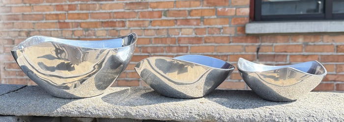 Nambe Alumium Mid Century Serving Bowl Set