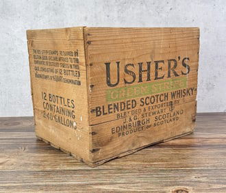 Ushers Scotch Whisky Wood Shipping Crate